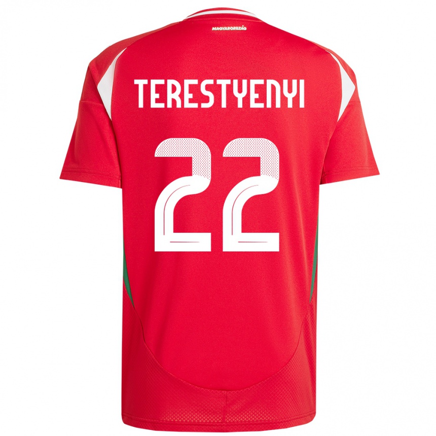 Kids Football Hungary Anna Terestyényi #22 Red Home Jersey 24-26 T-Shirt Canada