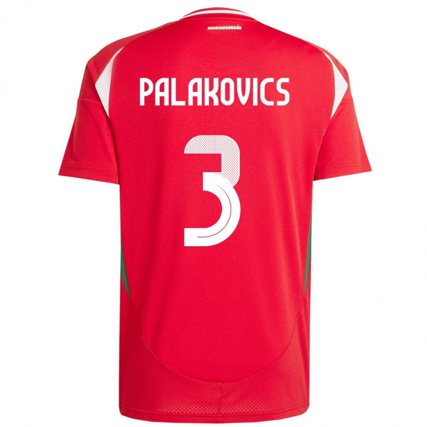 Kids Football Hungary Laura Palakovics #3 Red Home Jersey 24-26 T-Shirt Canada