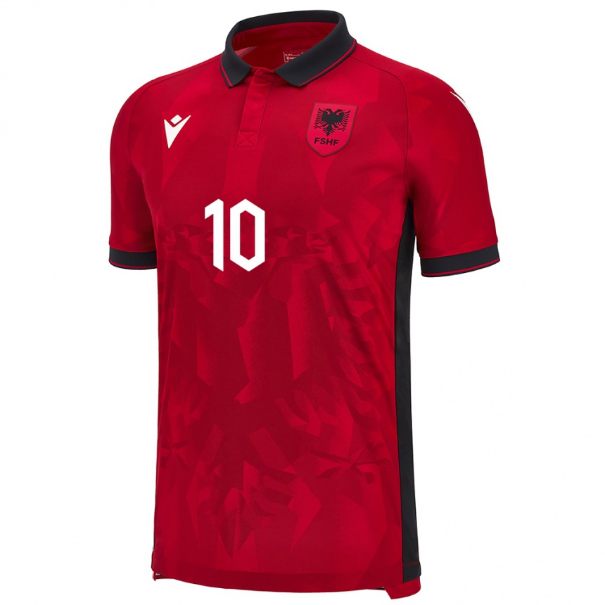 Kids Football Albania Tedi Malaj #10 Red Home Jersey 24-26 T-Shirt Canada