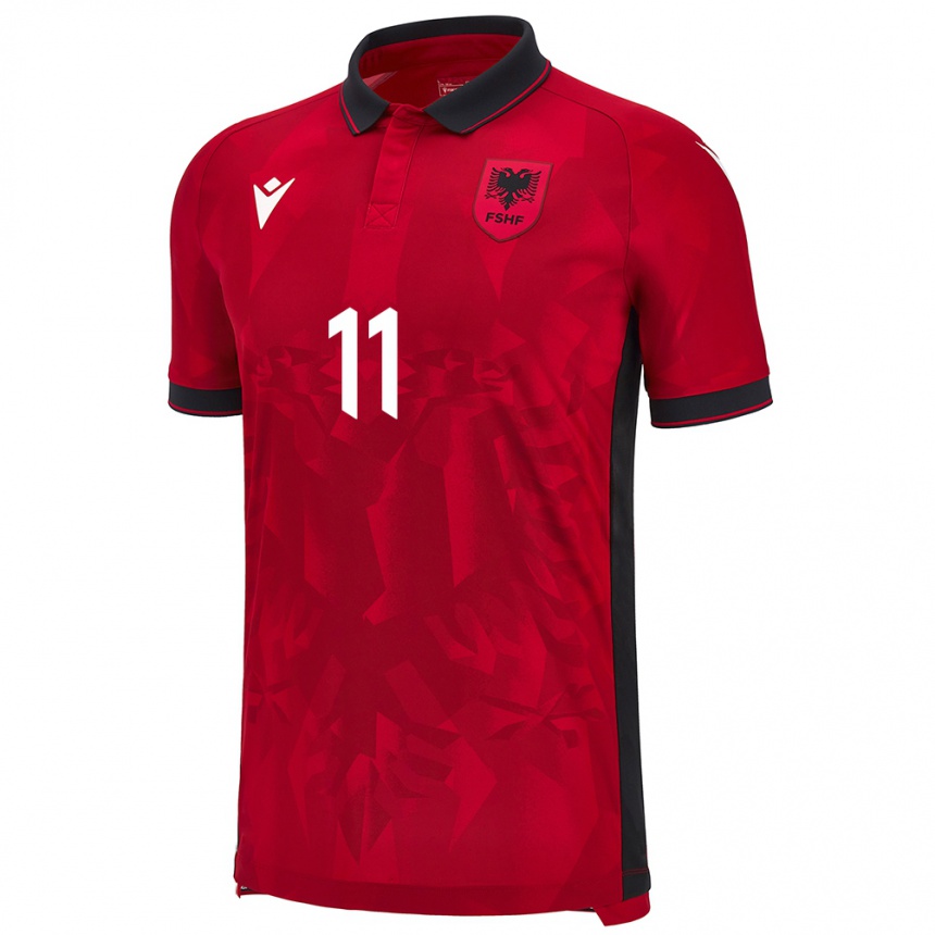 Kids Football Albania Myrto Uzuni #11 Red Home Jersey 24-26 T-Shirt Canada