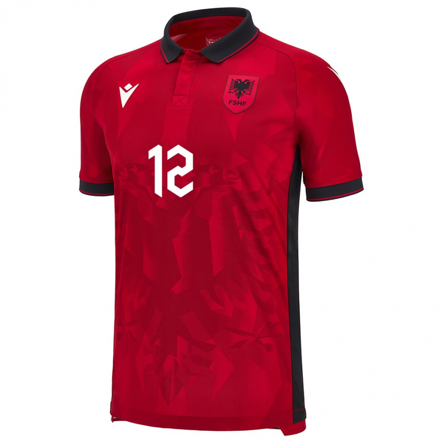 Kids Football Albania Antigona Hyska #12 Red Home Jersey 24-26 T-Shirt Canada