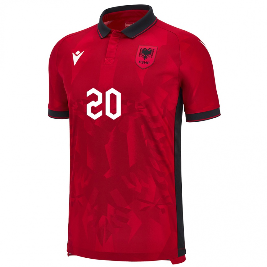 Kids Football Albania Kledi Marinaj #20 Red Home Jersey 24-26 T-Shirt Canada