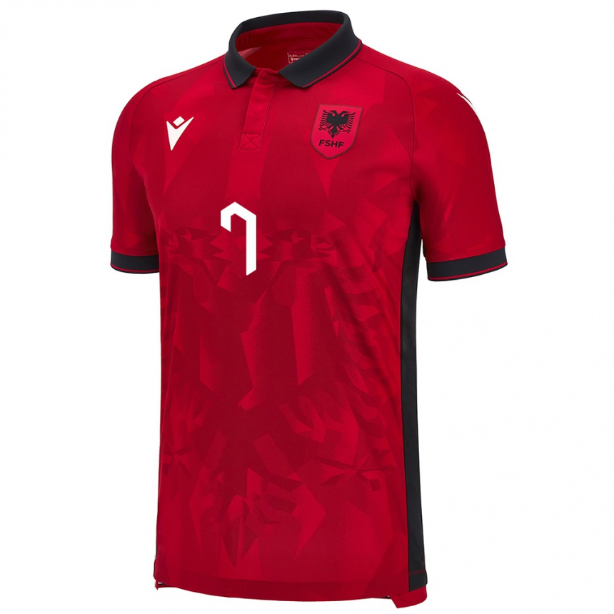 Kids Football Albania Joi Nuredini #7 Red Home Jersey 24-26 T-Shirt Canada