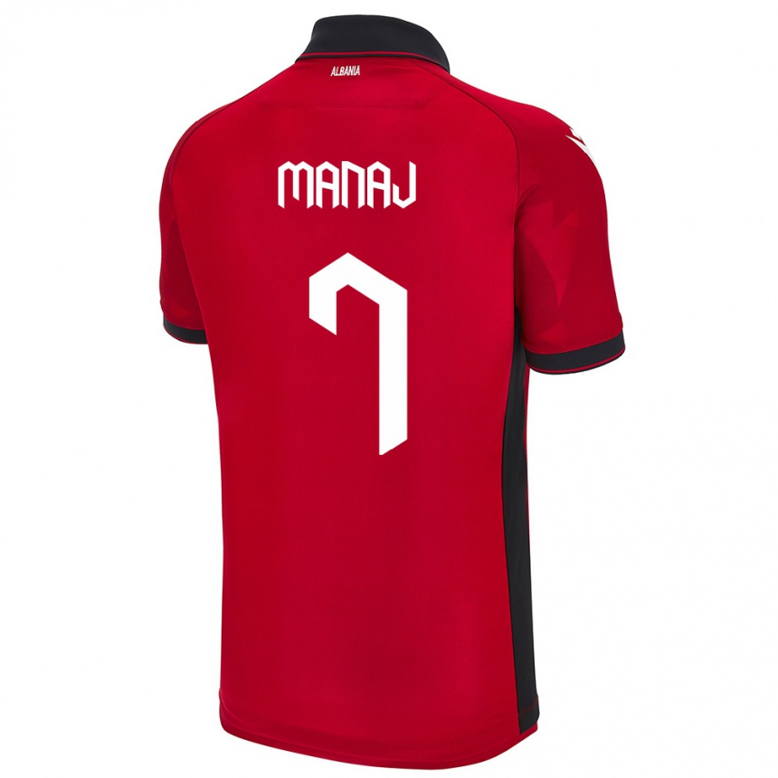 Kids Football Albania Rey Manaj #7 Red Home Jersey 24-26 T-Shirt Canada