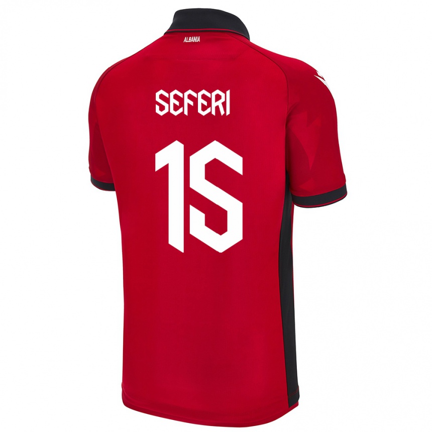 Kids Football Albania Taulant Seferi #15 Red Home Jersey 24-26 T-Shirt Canada