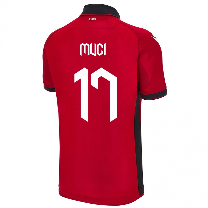 Kids Football Albania Ernest Muci #17 Red Home Jersey 24-26 T-Shirt Canada