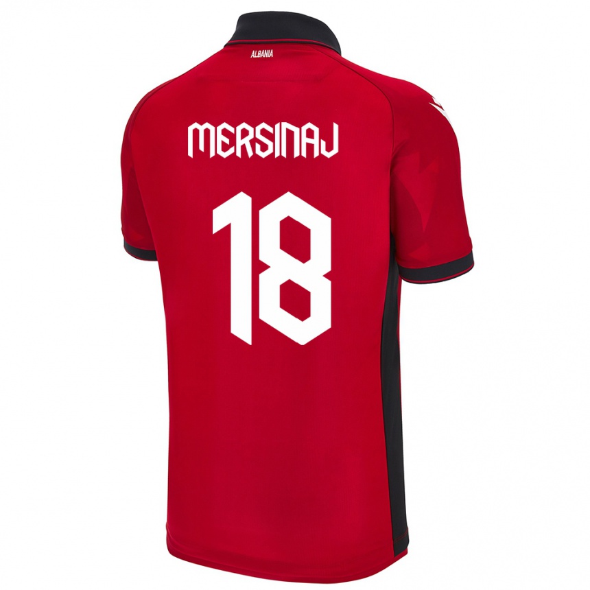 Kids Football Albania Jon Mersinaj #18 Red Home Jersey 24-26 T-Shirt Canada