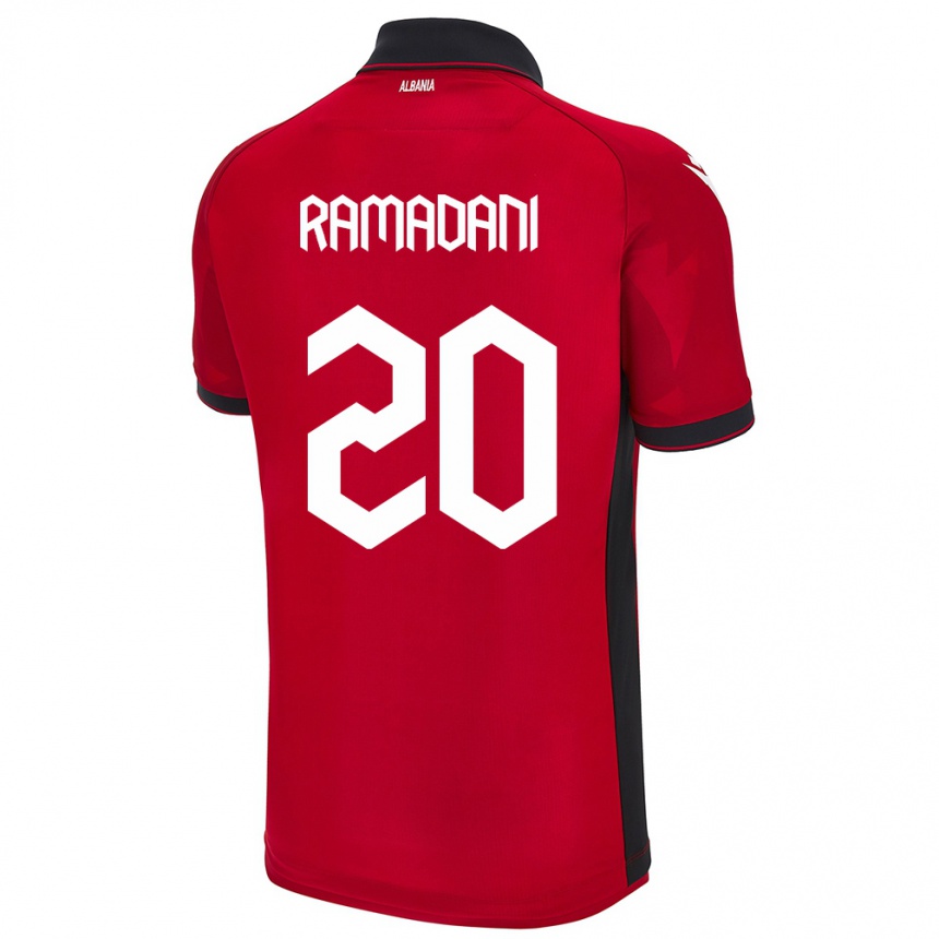 Kids Football Albania Ylber Ramadani #20 Red Home Jersey 24-26 T-Shirt Canada