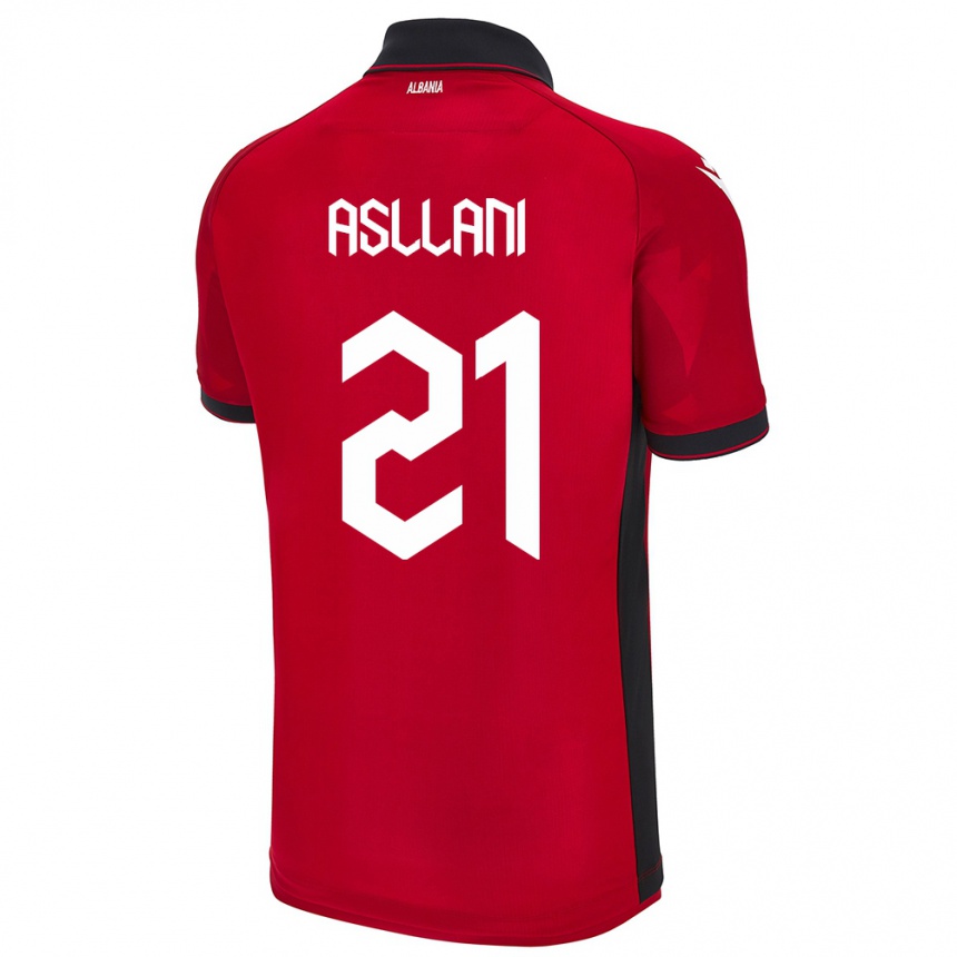 Kids Football Albania Kristjan Asllani #21 Red Home Jersey 24-26 T-Shirt Canada