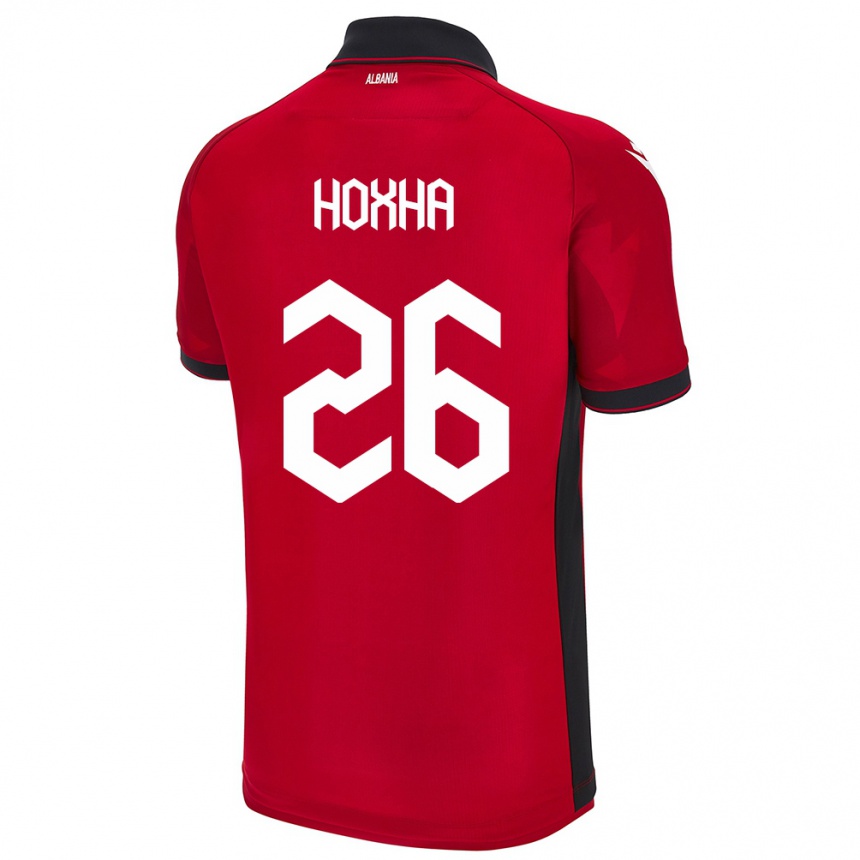 Kids Football Albania Arbër Hoxha #26 Red Home Jersey 24-26 T-Shirt Canada