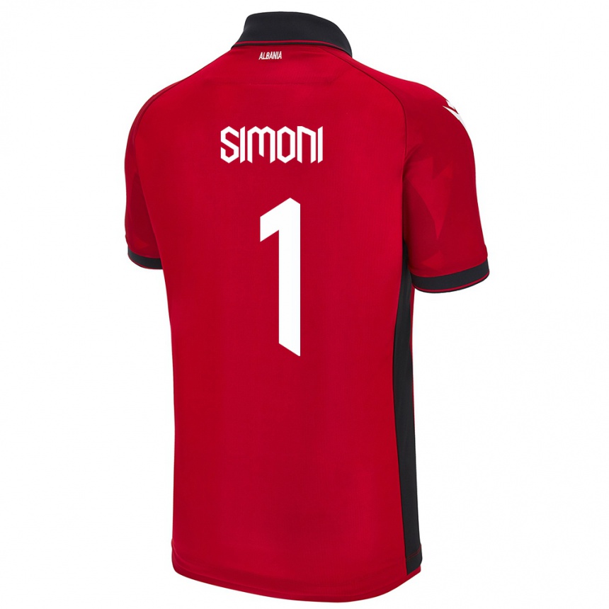 Kids Football Albania Simon Simoni #1 Red Home Jersey 24-26 T-Shirt Canada