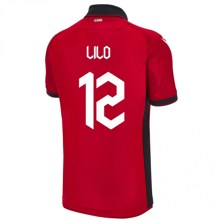 Kids Football Albania Klidman Lilo #12 Red Home Jersey 24-26 T-Shirt Canada