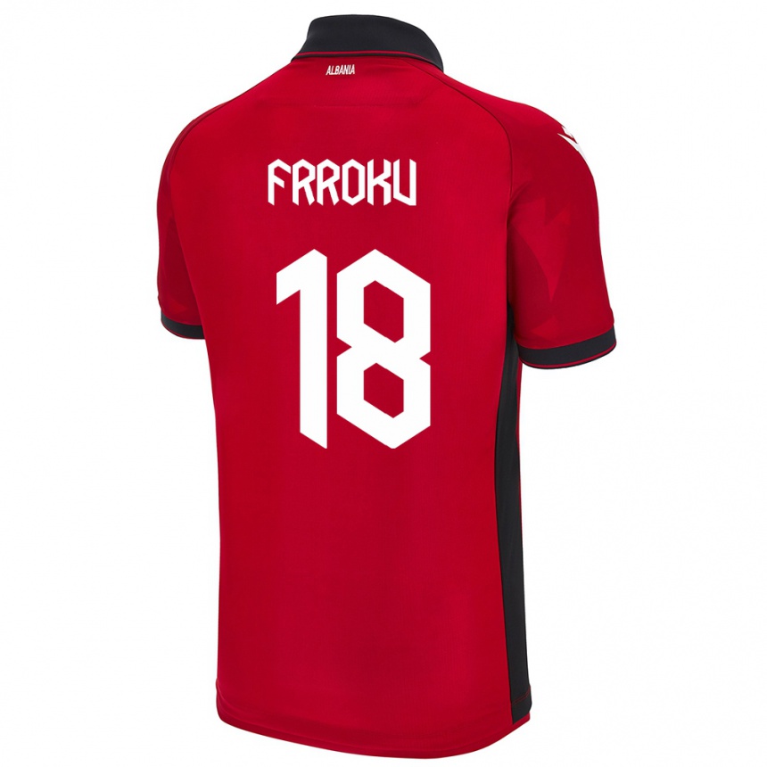 Kids Football Albania Leandro Frroku #18 Red Home Jersey 24-26 T-Shirt Canada