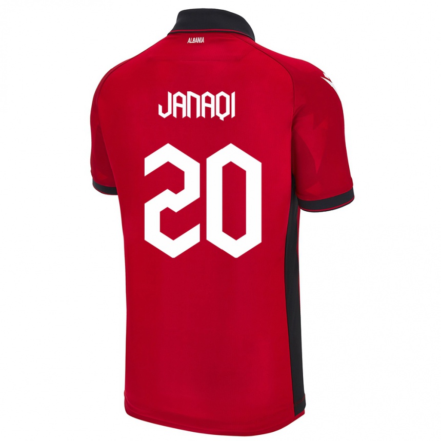 Kids Football Albania Dejvid Janaqi #20 Red Home Jersey 24-26 T-Shirt Canada