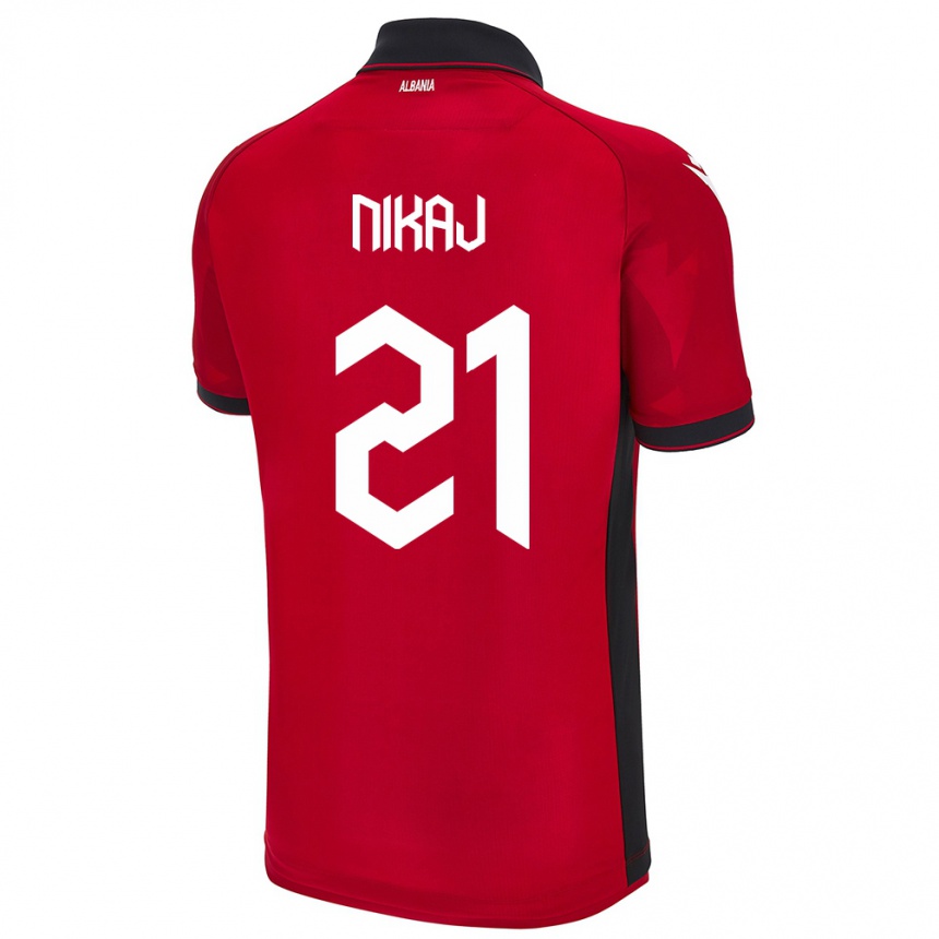 Kids Football Albania Ardit Nikaj #21 Red Home Jersey 24-26 T-Shirt Canada