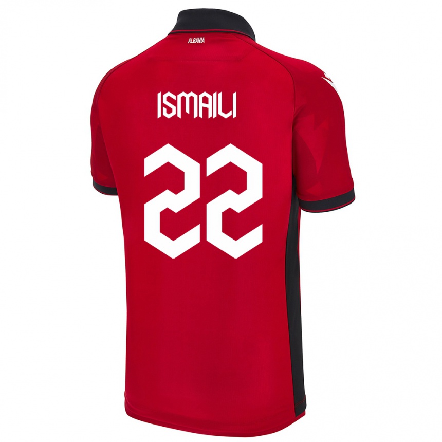 Kids Football Albania Ysni Ismaili #22 Red Home Jersey 24-26 T-Shirt Canada