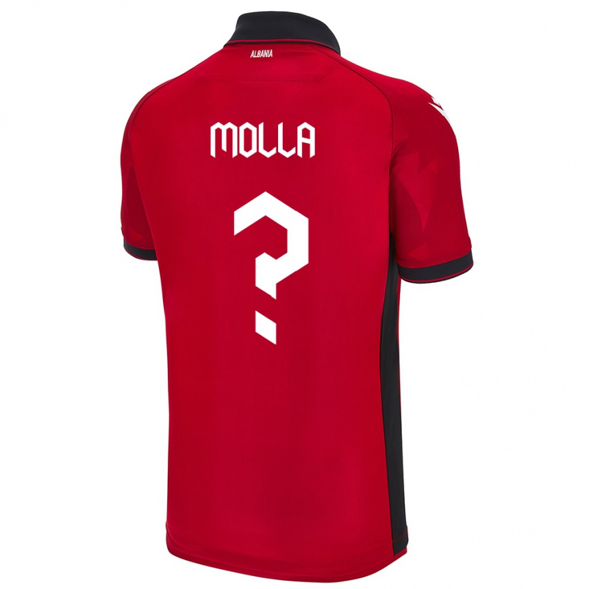 Kids Football Albania Marco Molla #0 Red Home Jersey 24-26 T-Shirt Canada