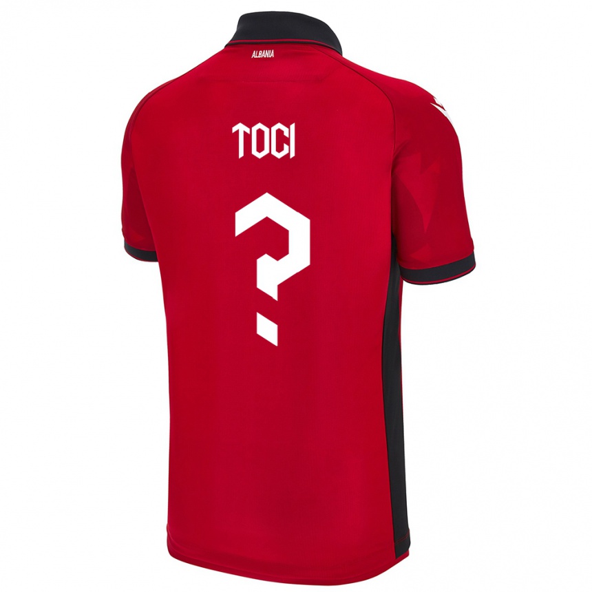 Kids Football Albania Eljon Toci #0 Red Home Jersey 24-26 T-Shirt Canada