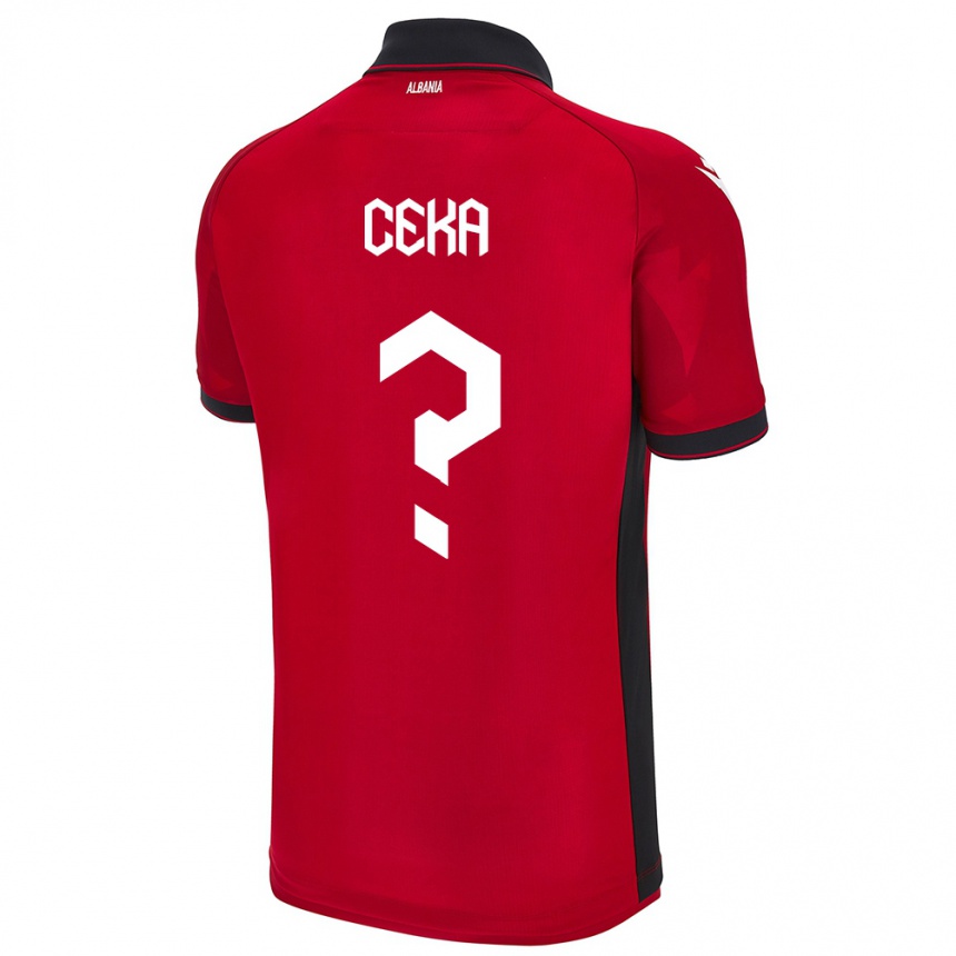 Kids Football Albania Fatmir Ceka #0 Red Home Jersey 24-26 T-Shirt Canada