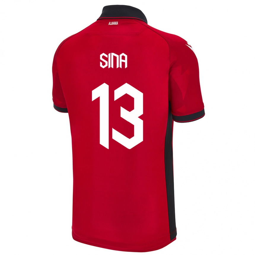 Kids Football Albania Samuele Sina #13 Red Home Jersey 24-26 T-Shirt Canada