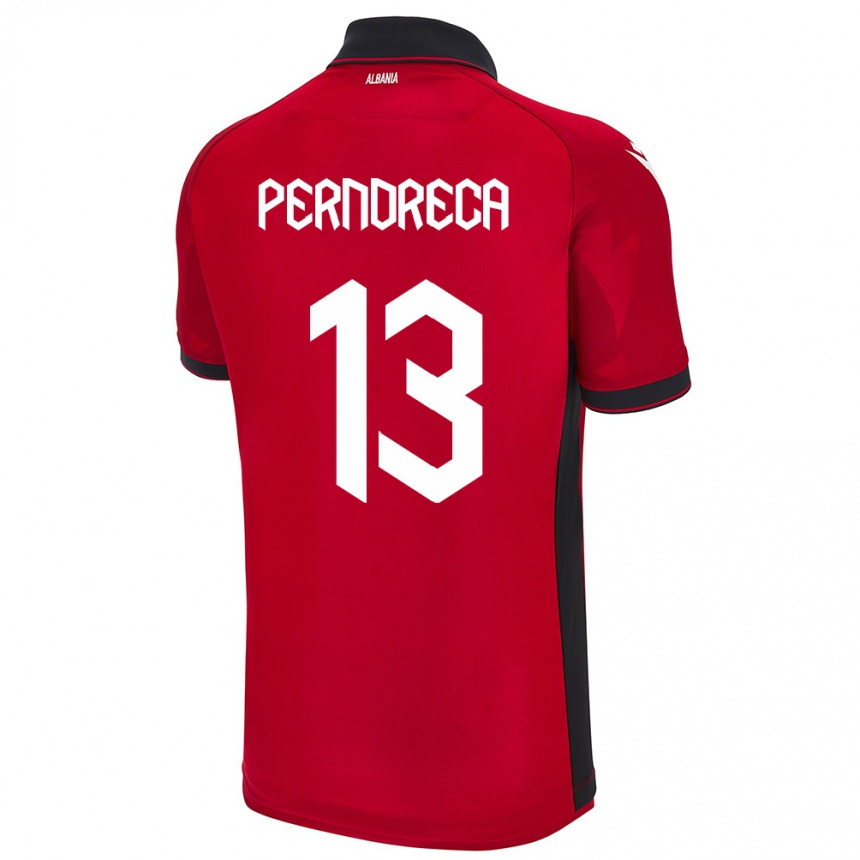 Kids Football Albania Fabjan Perndreca #13 Red Home Jersey 24-26 T-Shirt Canada