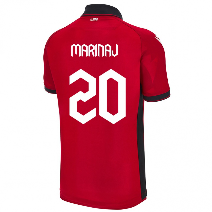 Kids Football Albania Kledi Marinaj #20 Red Home Jersey 24-26 T-Shirt Canada