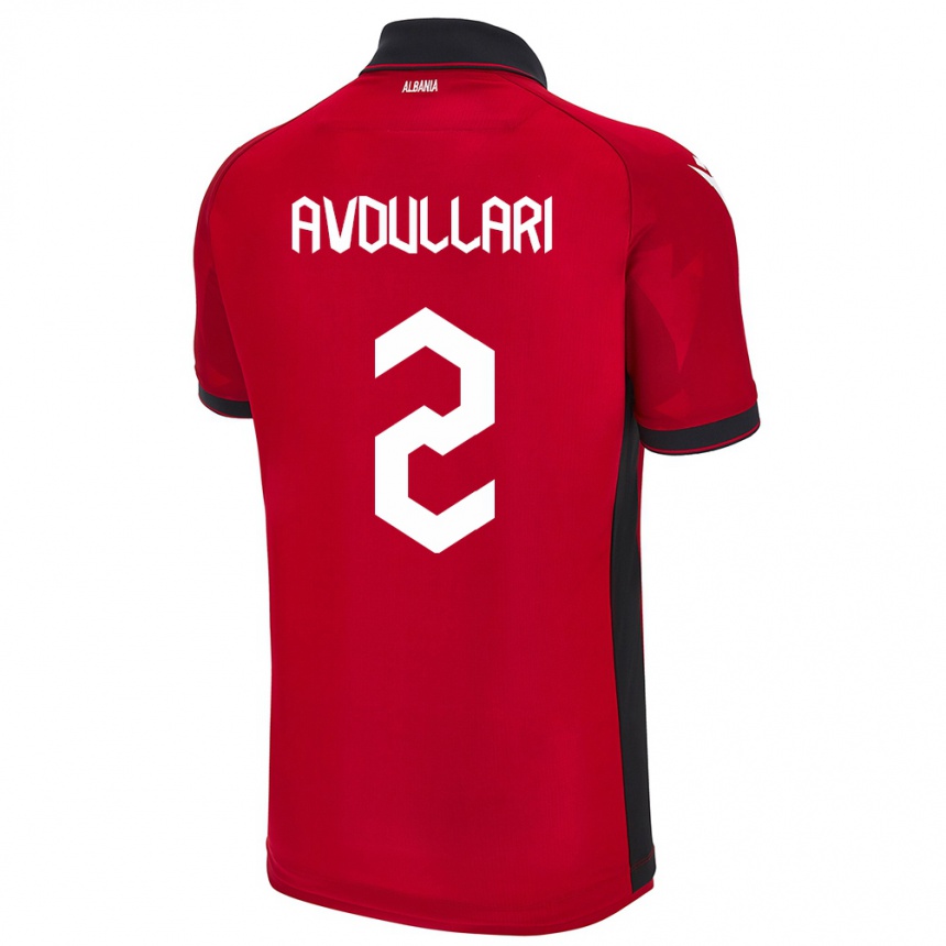 Kids Football Albania Davide Avdullari #2 Red Home Jersey 24-26 T-Shirt Canada