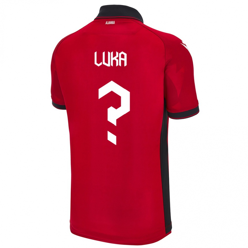 Kids Football Albania Majkol Luka #0 Red Home Jersey 24-26 T-Shirt Canada