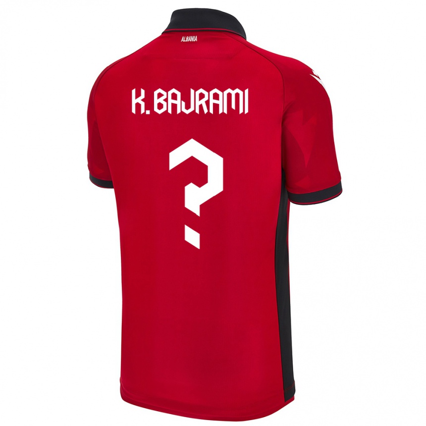 Kids Football Albania Klevi Bajrami #0 Red Home Jersey 24-26 T-Shirt Canada