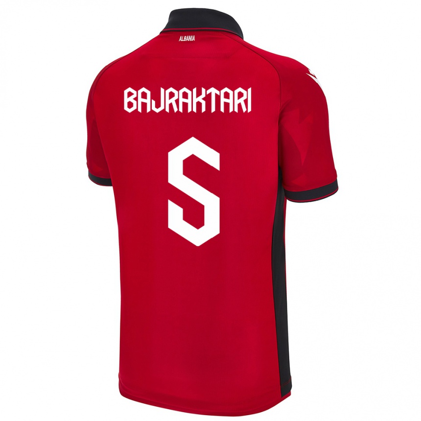 Kids Football Albania Arbiona Bajraktari #5 Red Home Jersey 24-26 T-Shirt Canada