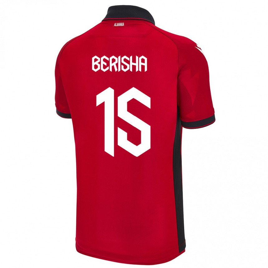 Kids Football Albania Gresa Berisha #15 Red Home Jersey 24-26 T-Shirt Canada