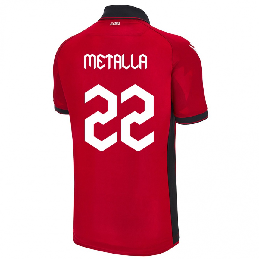 Kids Football Albania Mikaela Metalla #22 Red Home Jersey 24-26 T-Shirt Canada