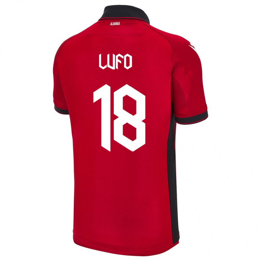 Kids Football Albania Esi Lufo #18 Red Home Jersey 24-26 T-Shirt Canada