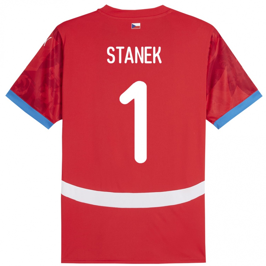 Kids Football Czech Republic Jindrich Stanek #1 Red Home Jersey 24-26 T-Shirt Canada