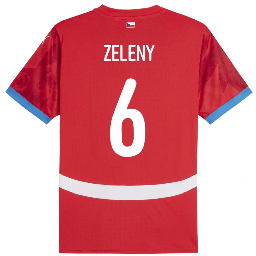 Kids Football Czech Republic Jaroslav Zelený #6 Red Home Jersey 24-26 T-Shirt Canada