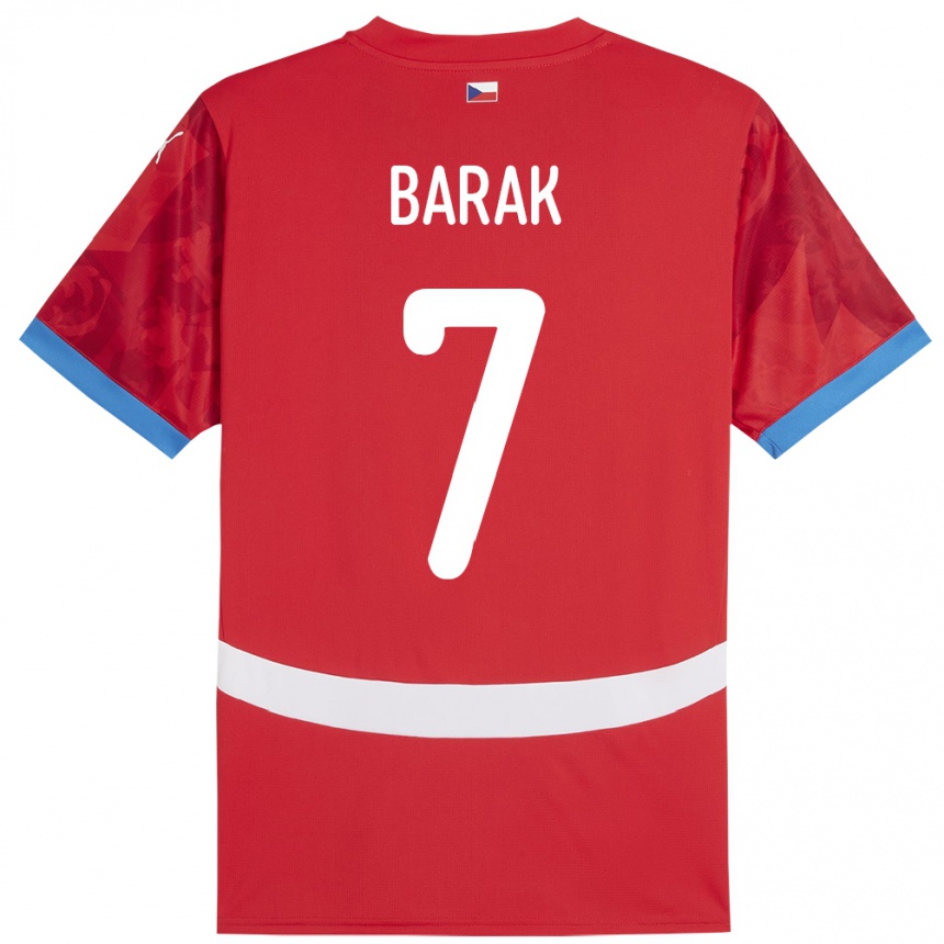 Kids Football Czech Republic Antonín Barák #7 Red Home Jersey 24-26 T-Shirt Canada