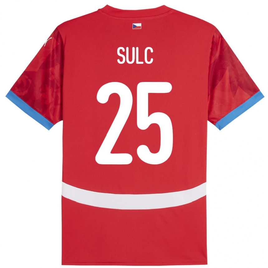 Kids Football Czech Republic Pavel Sulc #25 Red Home Jersey 24-26 T-Shirt Canada