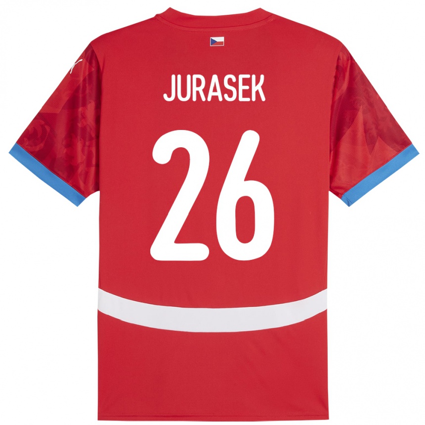 Kids Football Czech Republic Matej Jurasek #26 Red Home Jersey 24-26 T-Shirt Canada