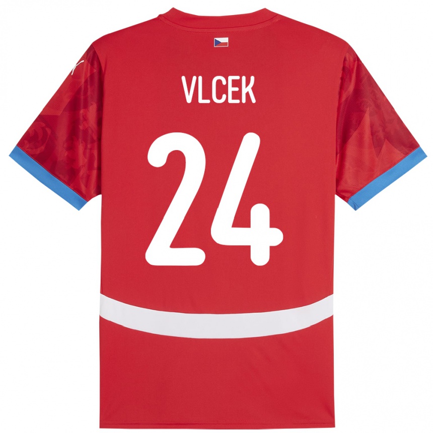 Kids Football Czech Republic Tomas Vlcek #24 Red Home Jersey 24-26 T-Shirt Canada