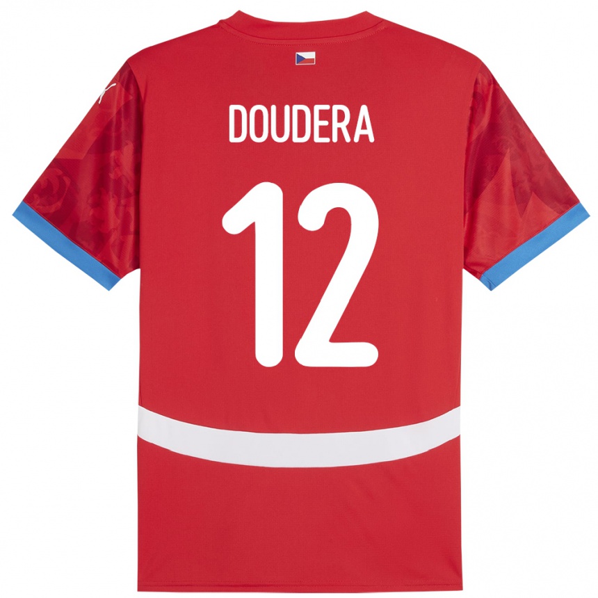 Kids Football Czech Republic David Doudera #12 Red Home Jersey 24-26 T-Shirt Canada