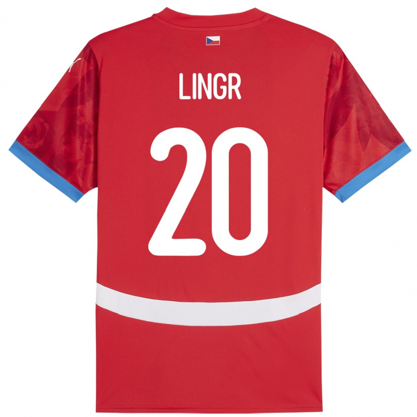 Kids Football Czech Republic Ondrej Lingr #20 Red Home Jersey 24-26 T-Shirt Canada