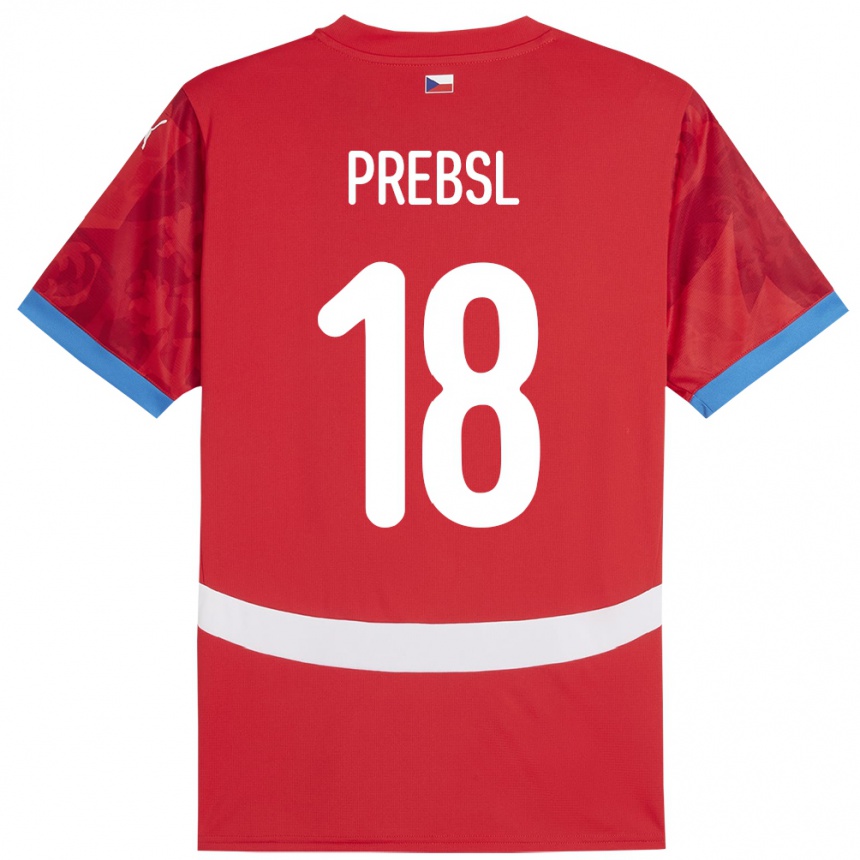 Kids Football Czech Republic Filip Prebsl #18 Red Home Jersey 24-26 T-Shirt Canada