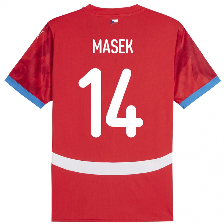 Kids Football Czech Republic Lukas Masek #14 Red Home Jersey 24-26 T-Shirt Canada