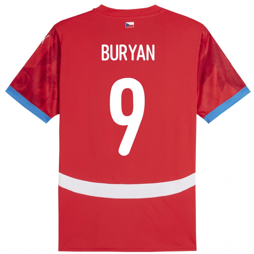 Kids Football Czech Republic Jan Buryan #9 Red Home Jersey 24-26 T-Shirt Canada