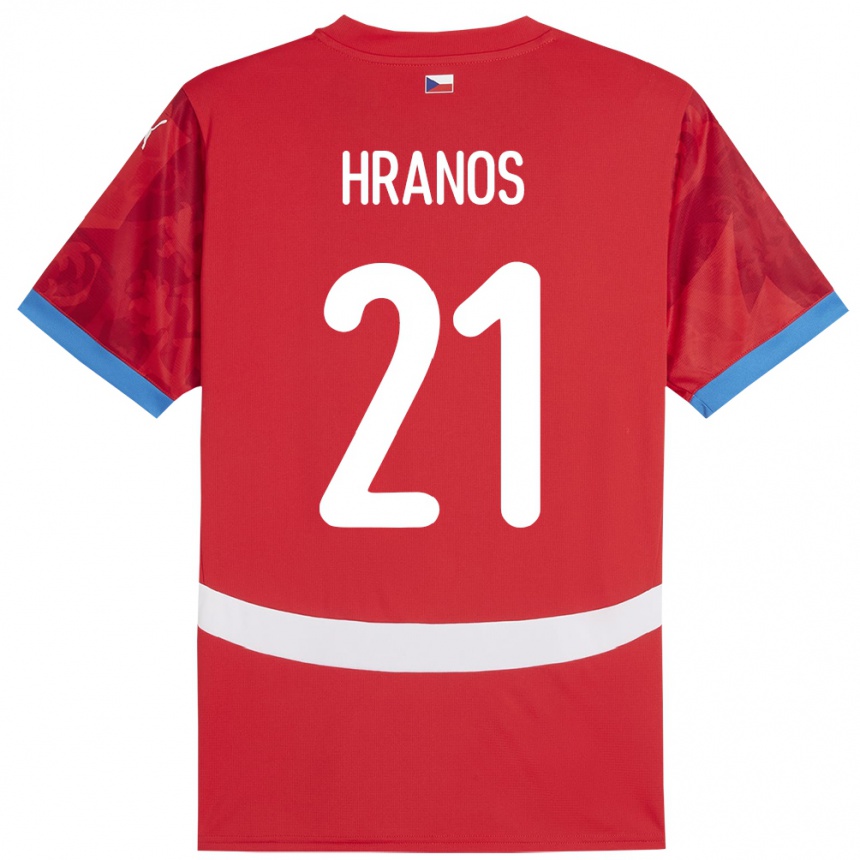 Kids Football Czech Republic Vojtech Hranos #21 Red Home Jersey 24-26 T-Shirt Canada