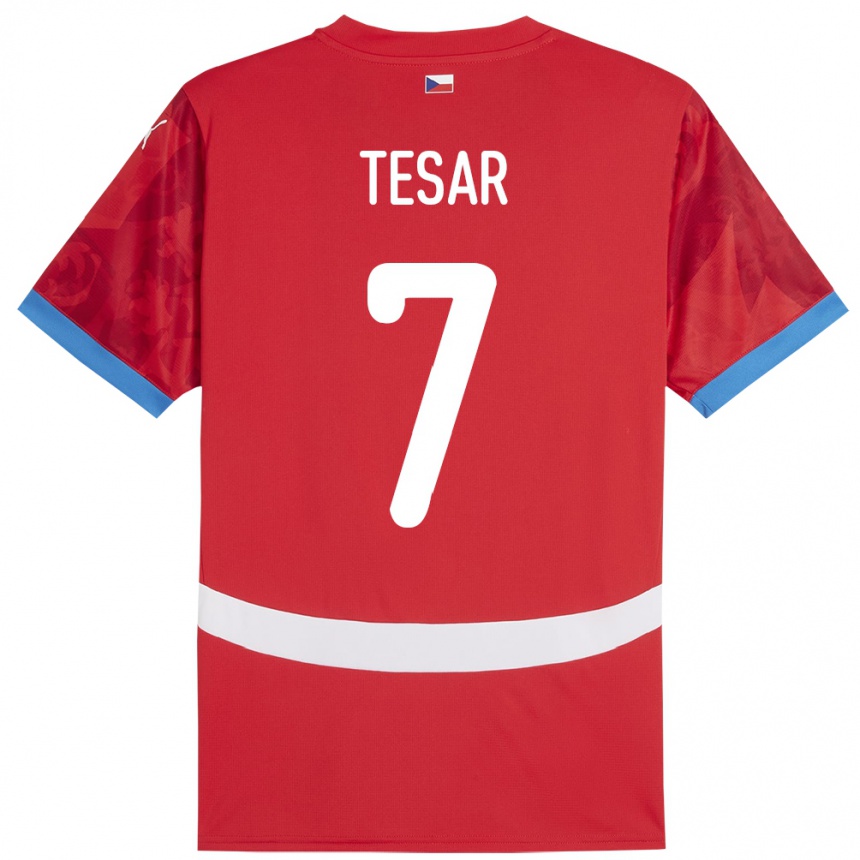 Kids Football Czech Republic Simon Tesar #7 Red Home Jersey 24-26 T-Shirt Canada