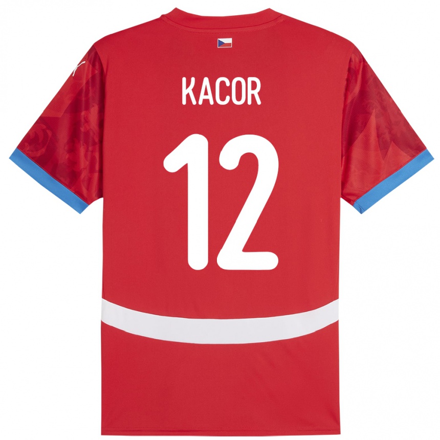 Kids Football Czech Republic Pavel Kacor #12 Red Home Jersey 24-26 T-Shirt Canada