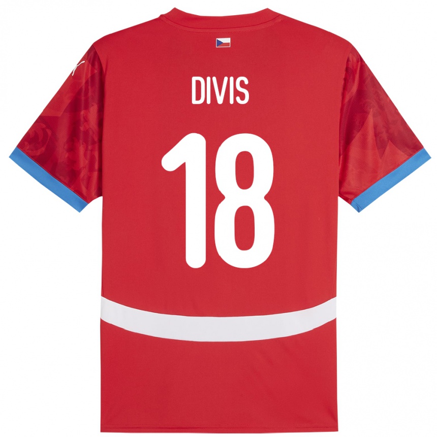 Kids Football Czech Republic Matej Divis #18 Red Home Jersey 24-26 T-Shirt Canada