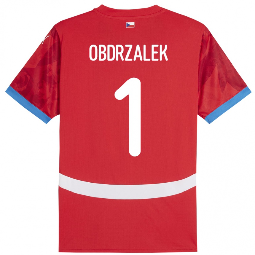 Kids Football Czech Republic Marek Obdrzalek #1 Red Home Jersey 24-26 T-Shirt Canada