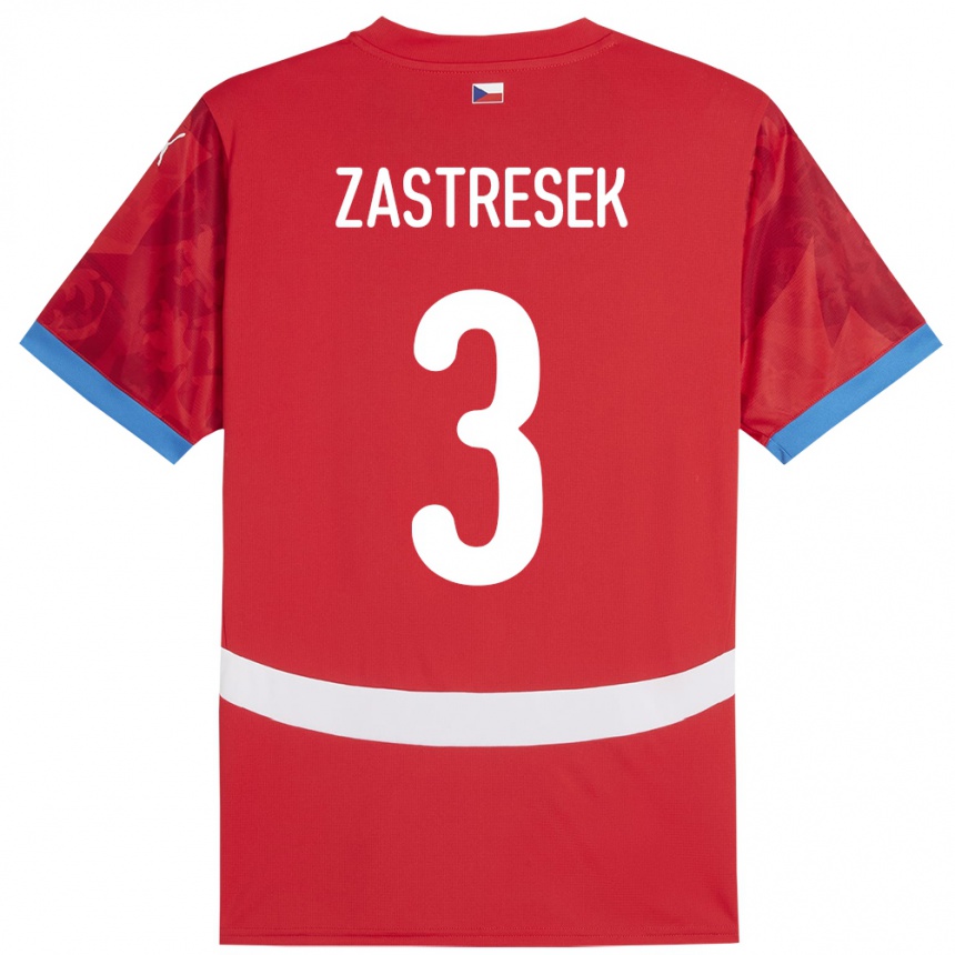 Kids Football Czech Republic Matous Zastresek #3 Red Home Jersey 24-26 T-Shirt Canada